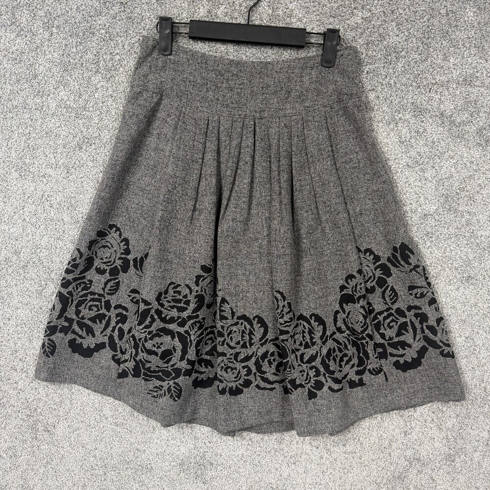 Vintage 90s Chenault Skirt 4 Jacquard Floral Roses Dark Cottagecore Academia